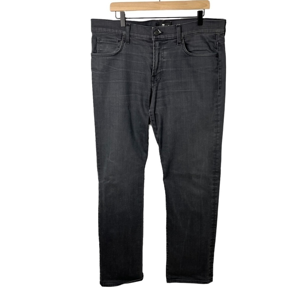 7 For All Mankind Carsen Jeans Black Size 36 Straight Leg - Picture 2 of 7